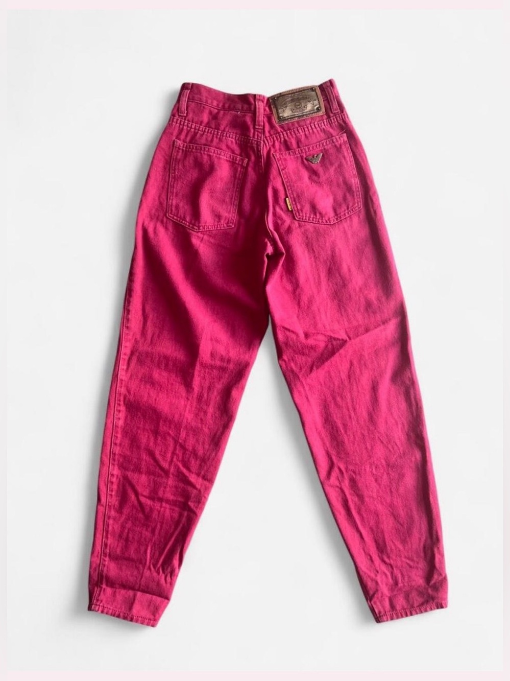 Vintage Armani Jeans high waisted red pants made in Italy
